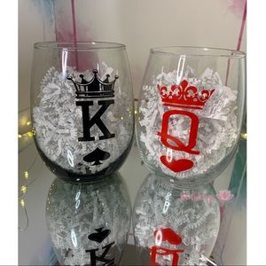 Custom King & Queen wine glass set